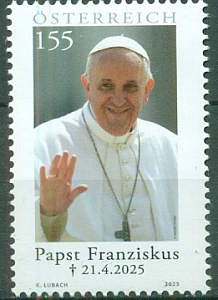 Австрия, 2025. Папа Франциск, 1 марка